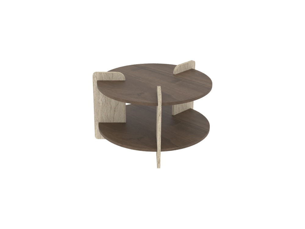 Oalla" wooden coffee table 70 x 70 x 45 cm - Walnut