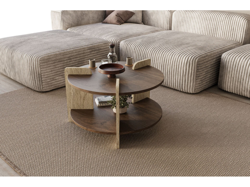 Oalla" wooden coffee table 70 x 70 x 45 cm - Walnut
