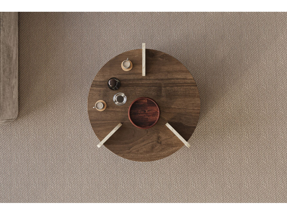 Oalla" wooden coffee table 70 x 70 x 45 cm - Walnut