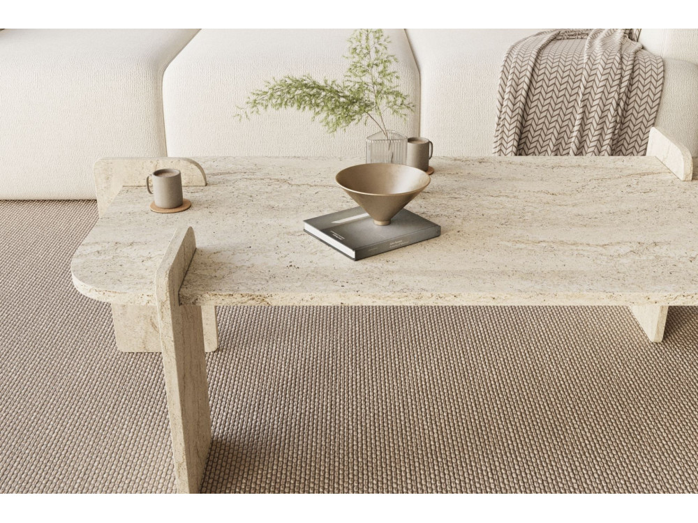 Lovge" wooden coffee table 120 x 60 x 35 cm - Travertine