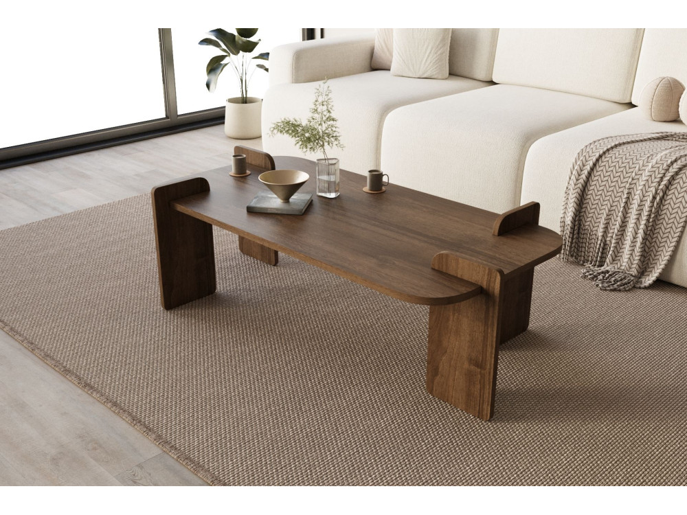 Lovge" wooden coffee table 120 x 60 x 35 cm - Walnut