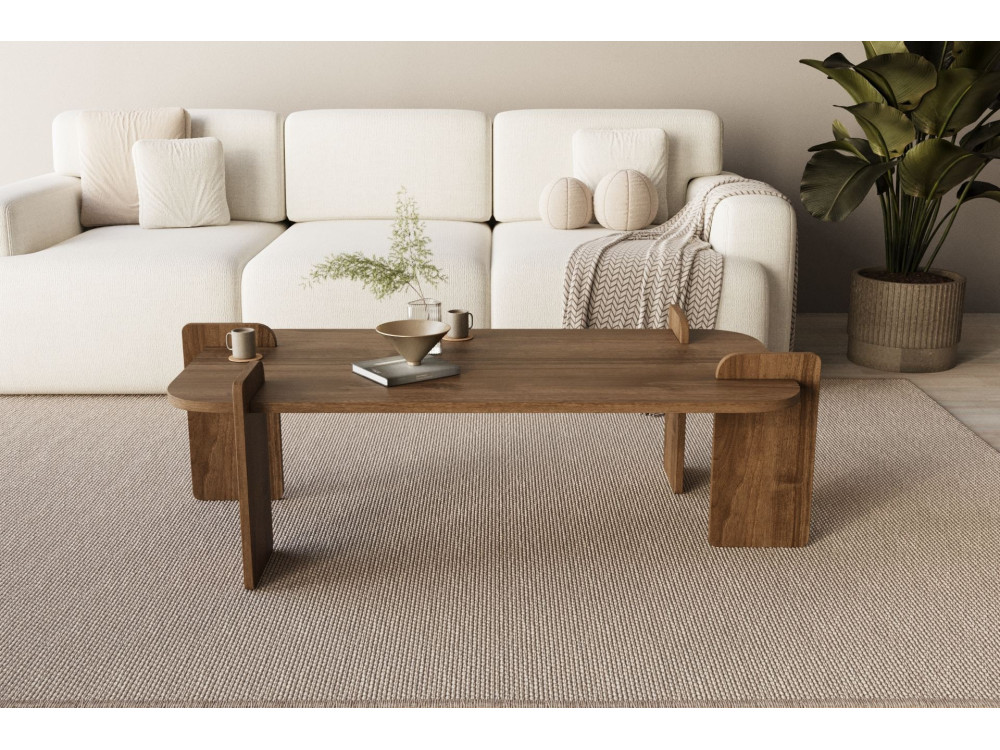 Lovge" wooden coffee table 120 x 60 x 35 cm - Walnut