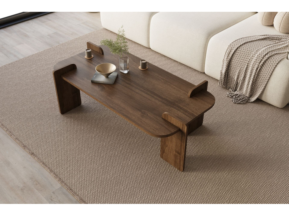 Lovge" wooden coffee table 120 x 60 x 35 cm - Walnut