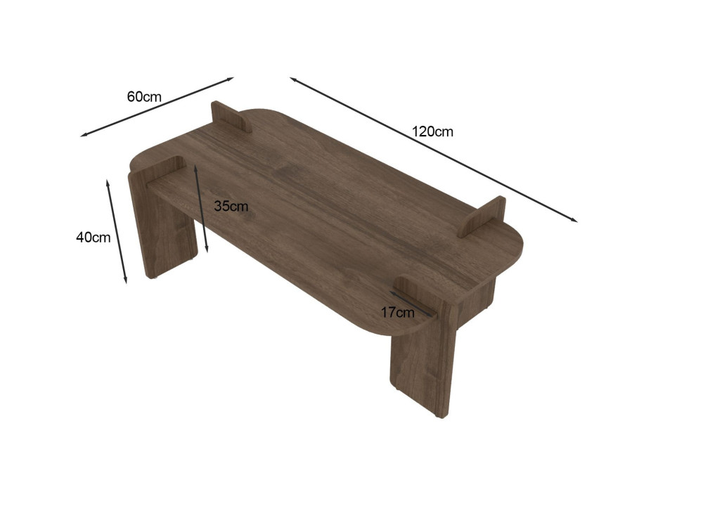 Lovge" wooden coffee table 120 x 60 x 35 cm - Walnut