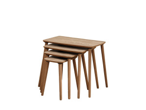 Luci" 4-piece wooden nesting table 70 x 40 x 55 cm - Oak