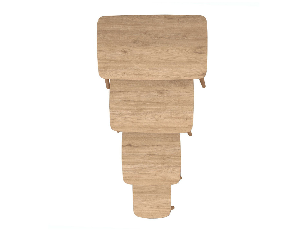 Luci" 4-piece wooden nesting table 70 x 40 x 55 cm - Oak