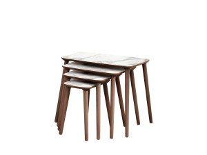 Luci" 4-piece wooden nesting table 70 x 40 x 55 cm - White