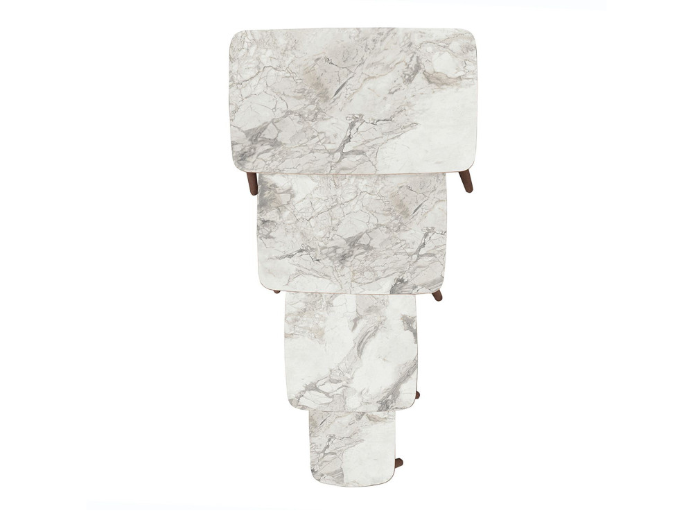 Luci" 4-piece wooden nesting table 70 x 40 x 55 cm - White