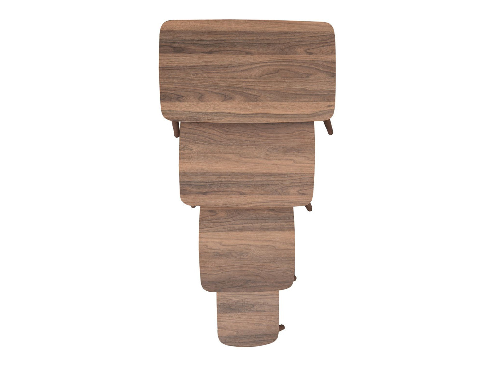 Luci" 4-piece wooden nesting table 70 x 40 x 55 cm - Walnut