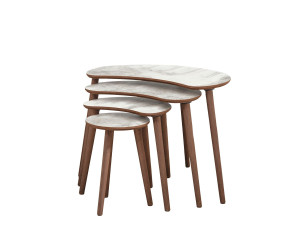 Moon" wooden nesting table (4 pieces) 40 x 75 x 55 cm - White