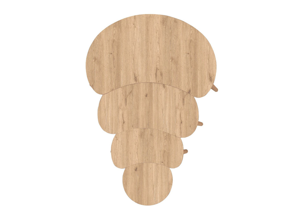 Moon" 4-piece wooden nesting table 40 x 75 x 55 cm - Oak