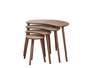 Moon" wooden nesting table (4 pieces) 40 x 75 x 55 cm - Walnut