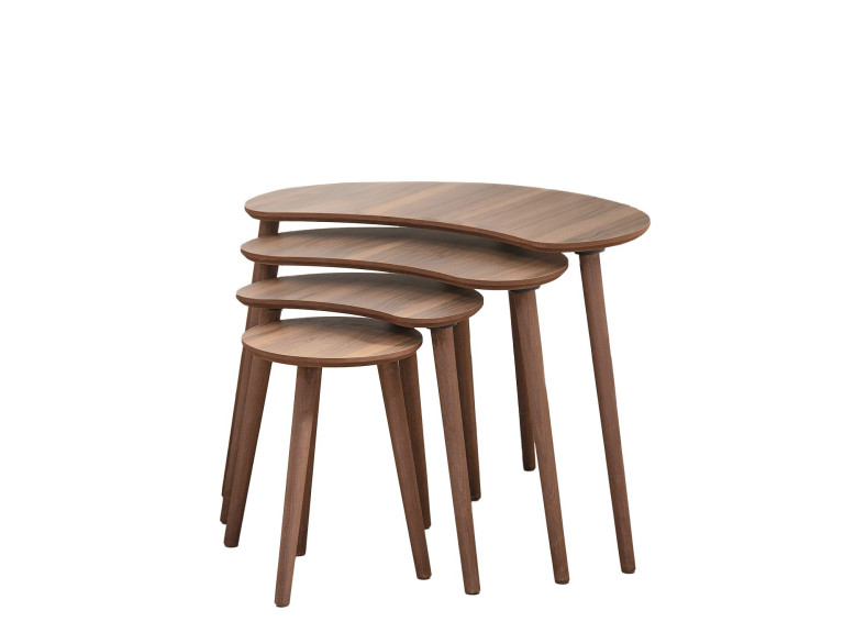 Moon" wooden nesting table (4 pieces) 40 x 75 x 55 cm - Walnut