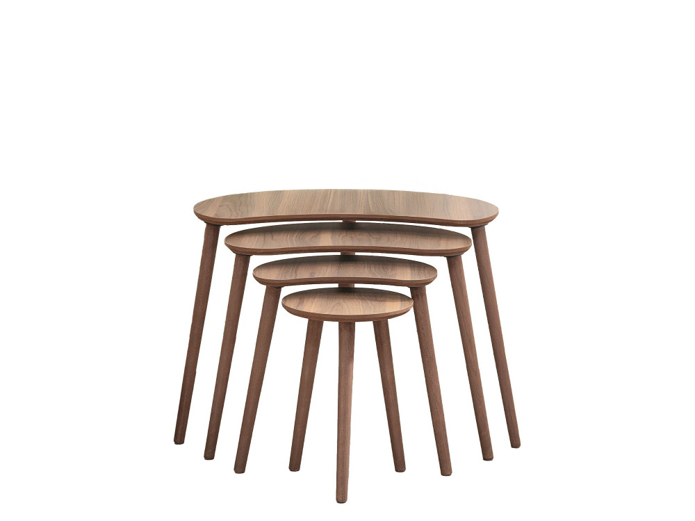 Moon" wooden nesting table (4 pieces) 40 x 75 x 55 cm - Walnut