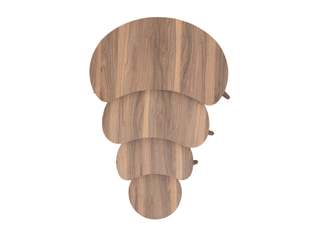 Moon" wooden nesting table (4 pieces) 40 x 75 x 55 cm - Walnut