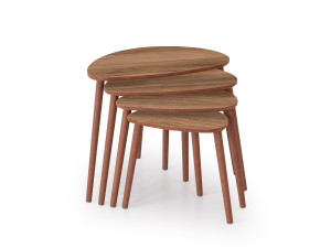 Nora" 4-piece wooden nesting table 68 x 45 x 55 cm - Walnut