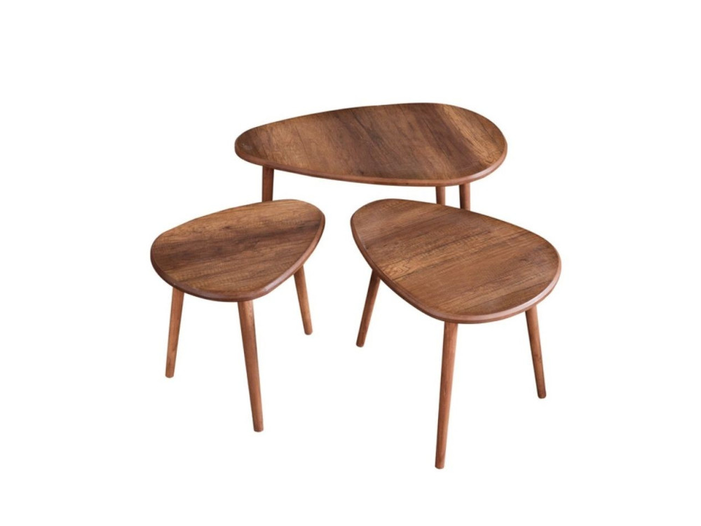 Alvin" wooden coffee table set 80 x 52 x 50 cm - Walnut