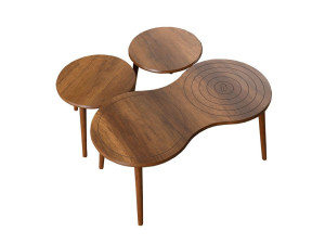 Marlo" wooden coffee table set 100 x 50 x 45 cm - Walnut