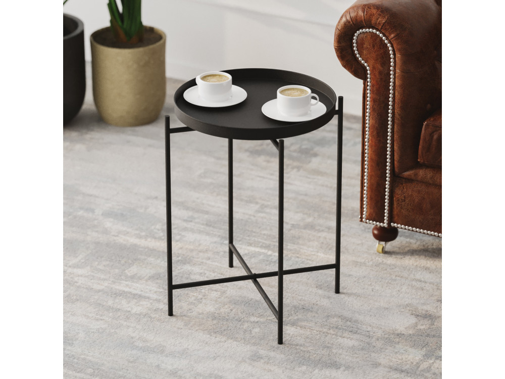 Sheby" metal coffee table 46 x 46 x 56 cm - Black