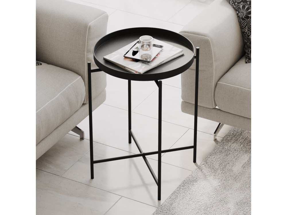 Sheby" metal coffee table 46 x 46 x 56 cm - Black