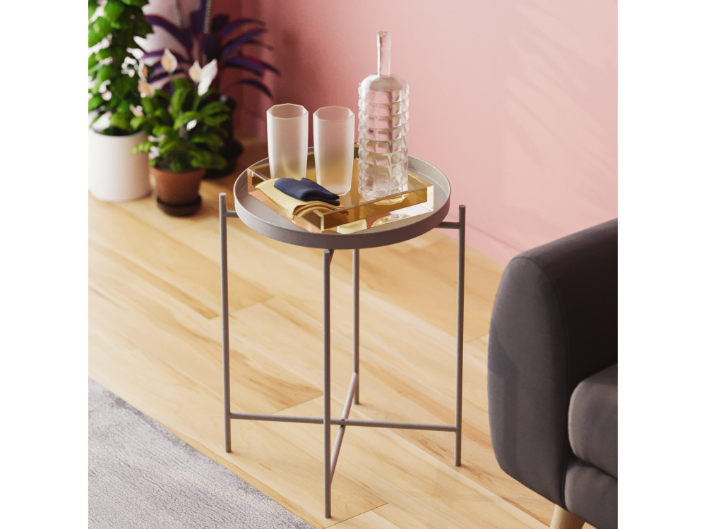 Sheby" metal coffee table 46 x 46 x 56 cm - Grey