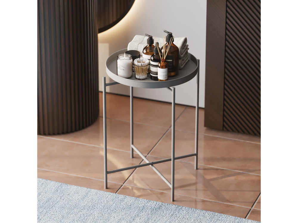 Sheby" metal coffee table 46 x 46 x 56 cm - Grey