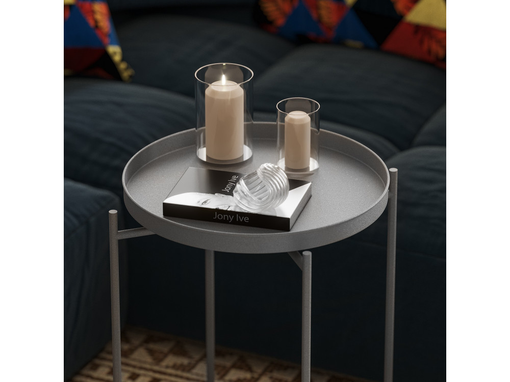 Sheby" metal coffee table 46 x 46 x 56 cm - Grey