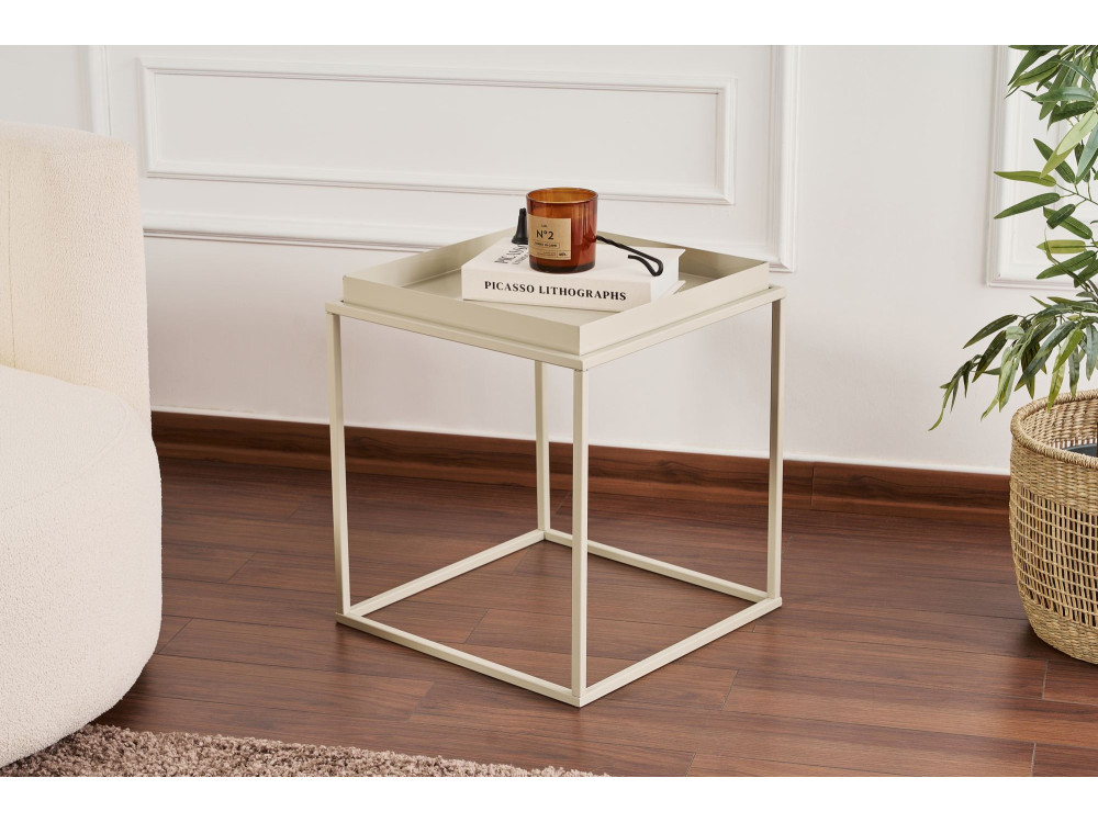 Koala" metal coffee table 45 x 45 x 52 cm - Taupe