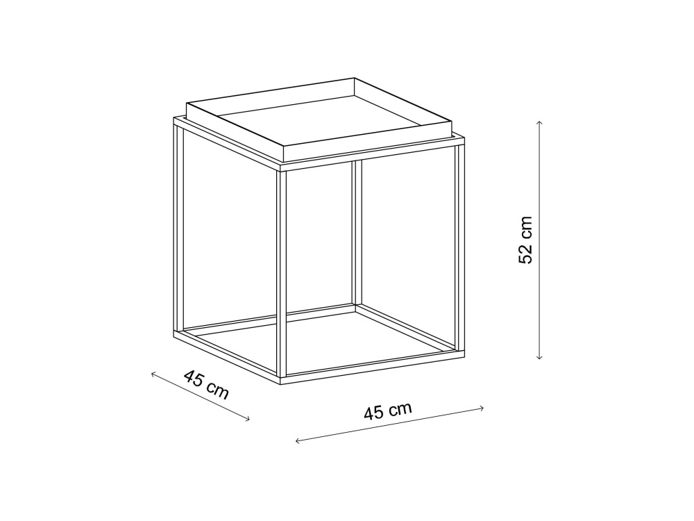 Koala" metal coffee table 45 x 45 x 52 cm - Black