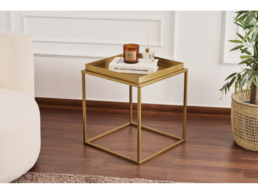 Koala" metal coffee table 45 x 45 x 52 cm - Gold