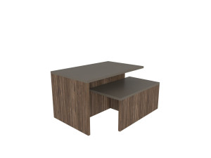 Twins" 2-piece wooden nesting table 72 x 45 x 42 cm - Taupe