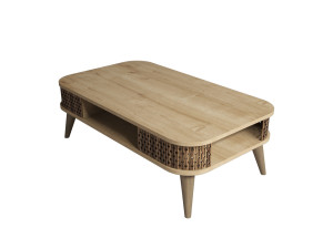 Eylul" wooden coffee table - 105 x 60 x 34 cm - Brown