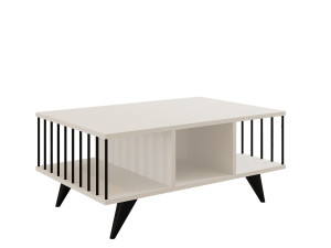 Bert" wooden coffee table - 90 x 60 x 40 cm - White