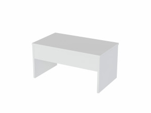 Akilli" coffee table with wooden storage box - 90 x 52 x 45 cm - White