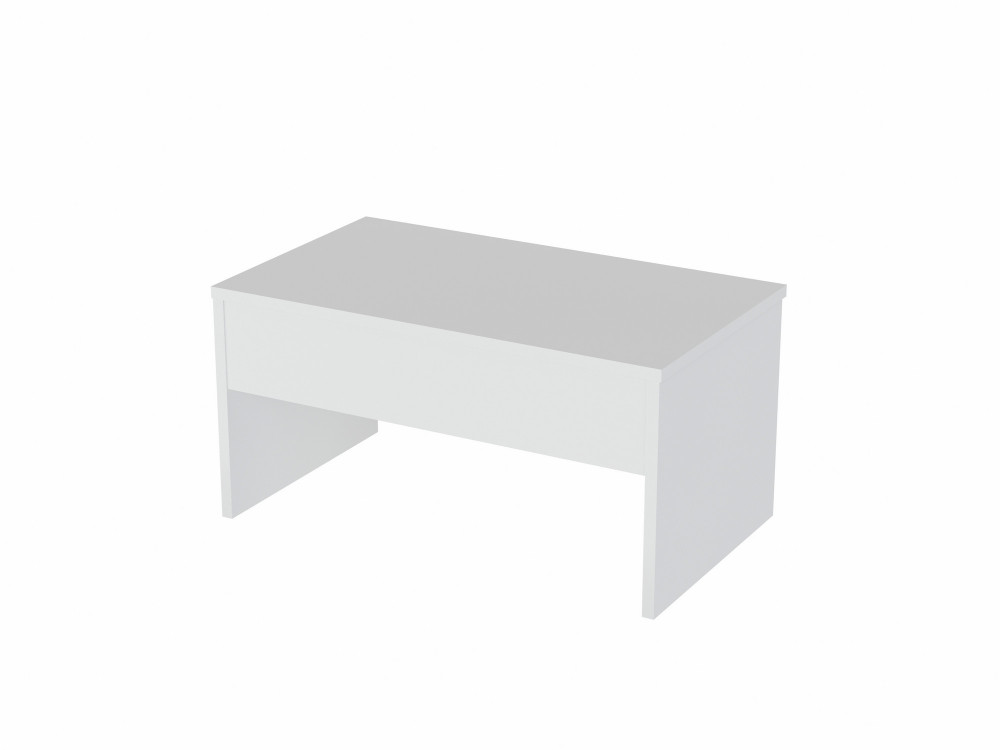 Akilli" coffee table with wooden storage box - 90 x 52 x 45 cm - White