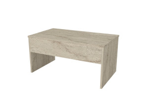 Akilli" coffee table with wooden storage box - 90 x 45 x 52 cm - Travertine