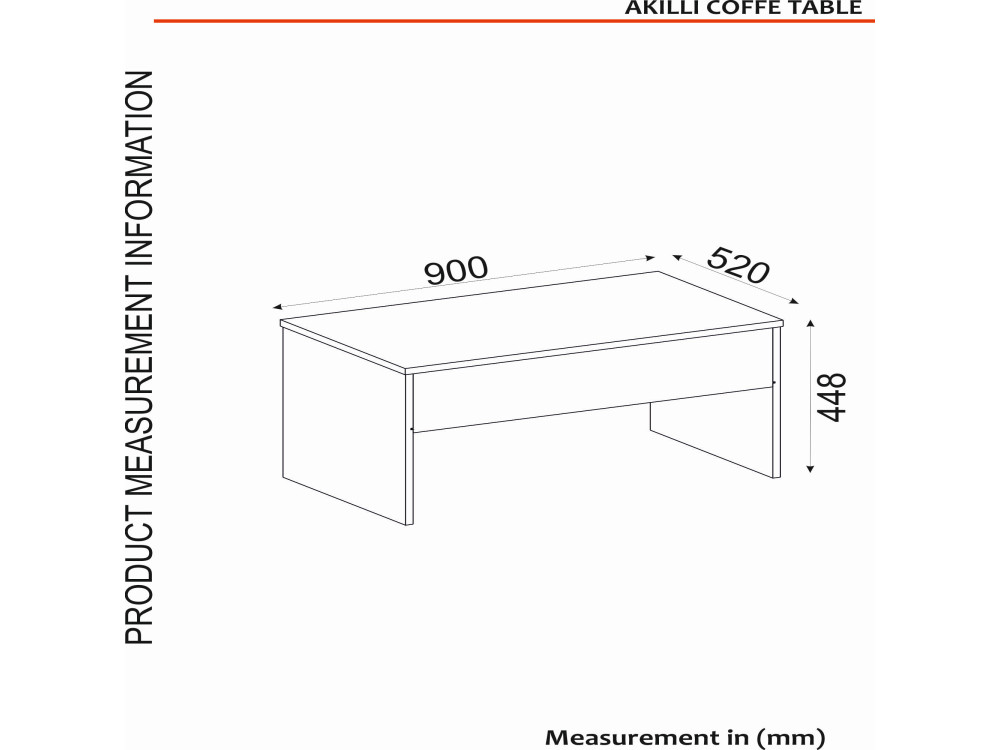 Akilli" coffee table with wooden storage box - 90 x 45 x 52 cm - Travertine
