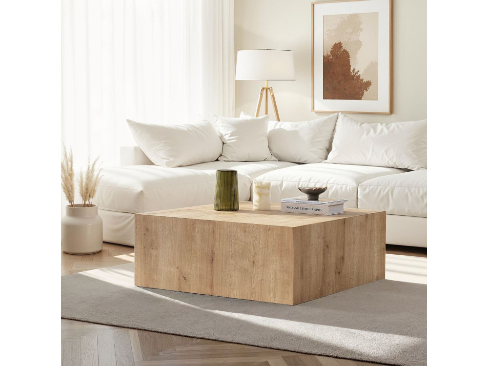 Prizma" MDF coffee table - 90 x 90 x 35 cm - Sapphire Oak