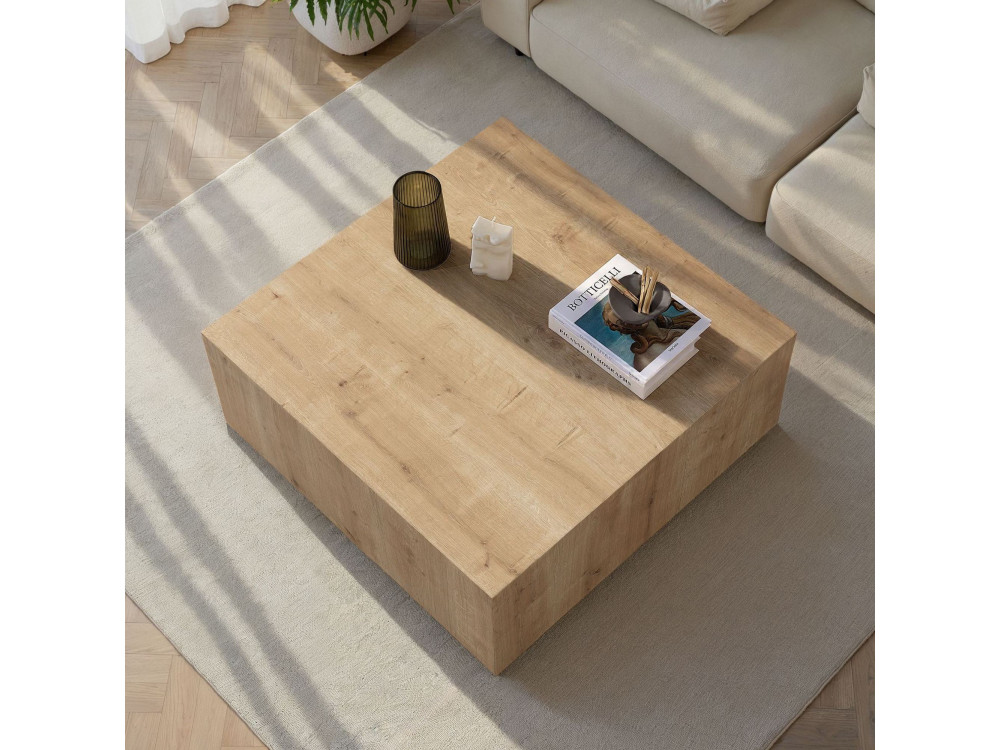 Prizma" MDF coffee table - 90 x 90 x 35 cm - Sapphire Oak