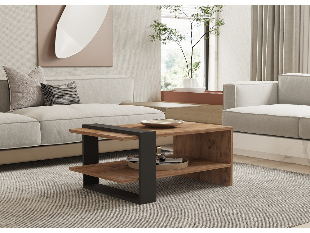 Ova" wooden coffee table - 80 x 55 x 35 cm - Brown