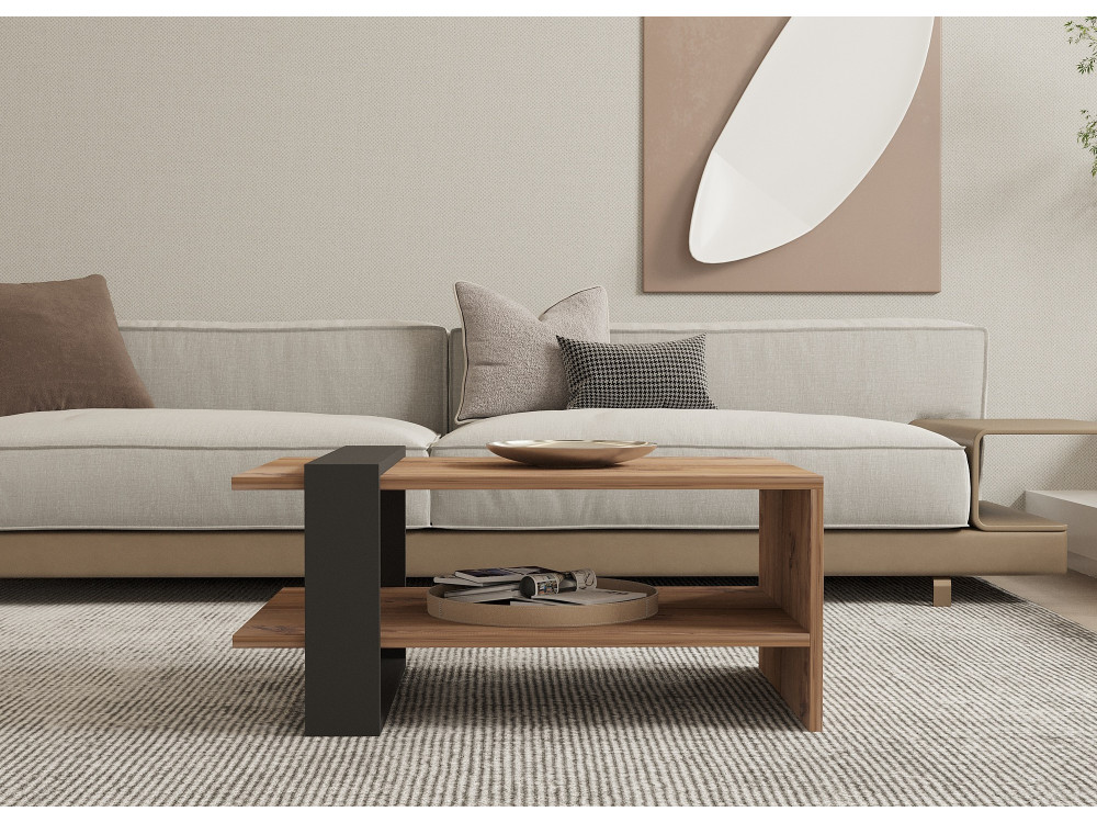 Ova" wooden coffee table - 80 x 55 x 35 cm - Brown