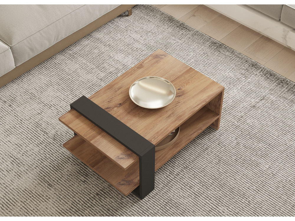 Ova" wooden coffee table - 80 x 55 x 35 cm - Brown