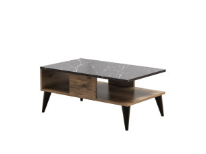 Lidya" wooden coffee table - 90 x 54 x 39 cm - Brown