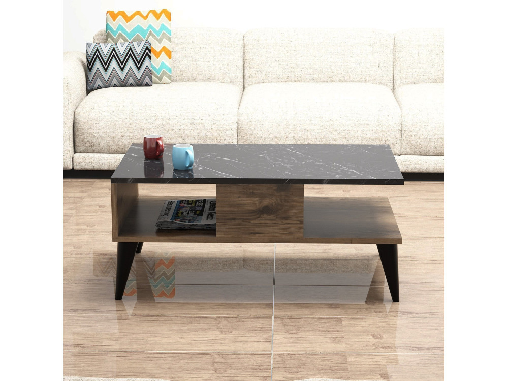 Lidya" wooden coffee table - 90 x 54 x 39 cm - Brown