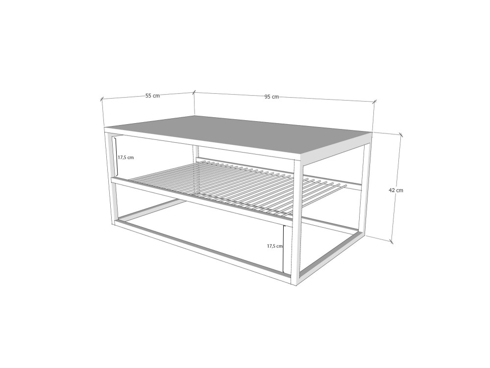 Asude" wooden coffee table - 95 x 55 x 42 cm - Black