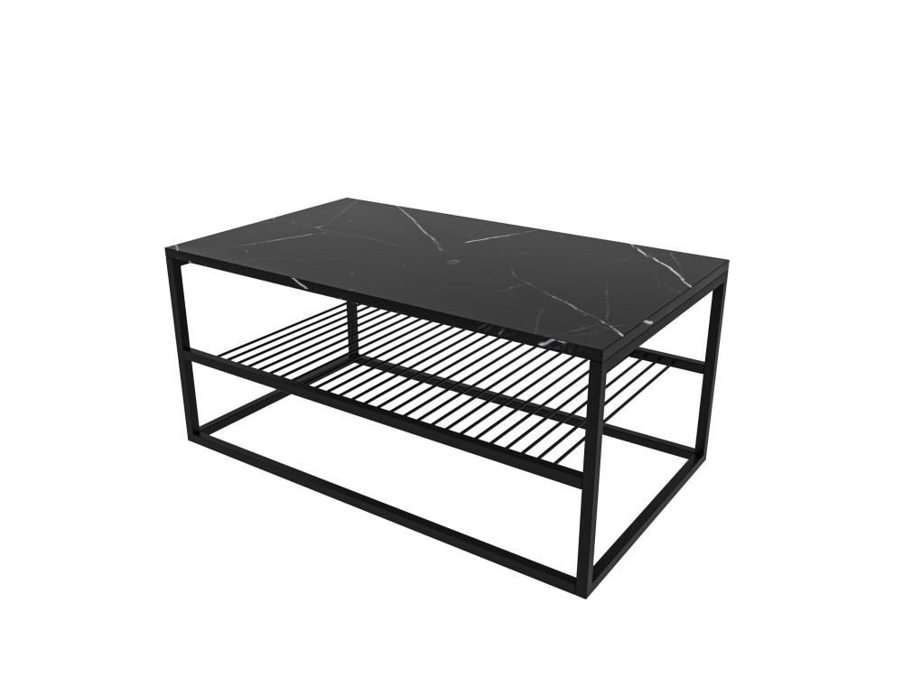 Asude" wooden coffee table - 95 x 55 x 42 cm - Black
