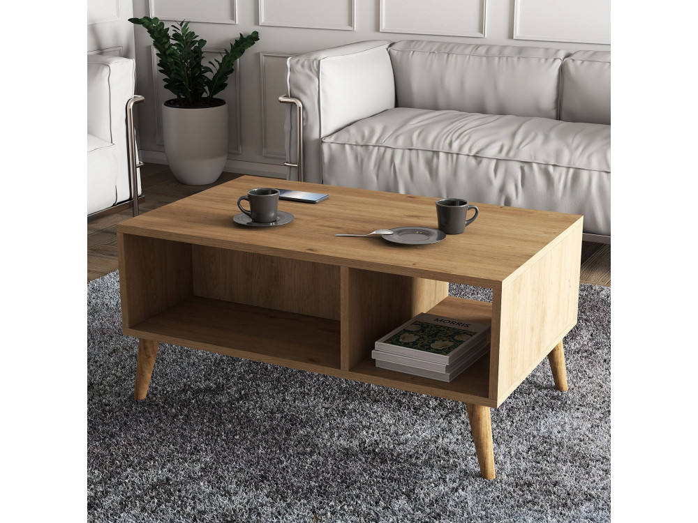 Wooden coffee table "Exxen" - 90 x 41 x 54 cm - Brown