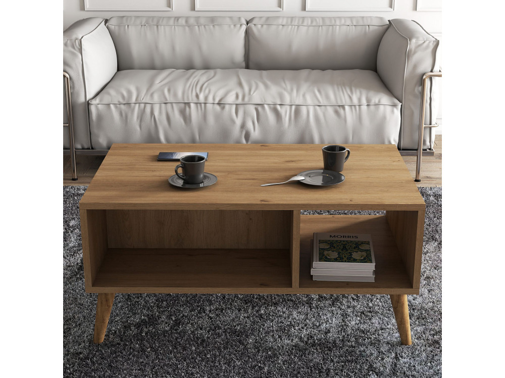Wooden coffee table "Exxen" - 90 x 41 x 54 cm - Brown