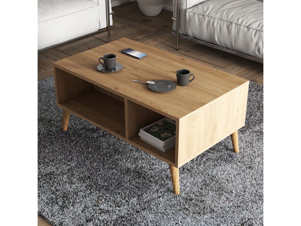Wooden coffee table "Exxen" - 90 x 41 x 54 cm - Brown