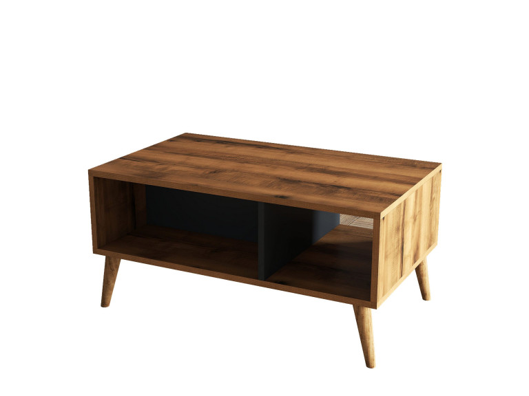 Wooden coffee table "Exxen" - 90 x 41 x 54 cm - Anthracite grey
